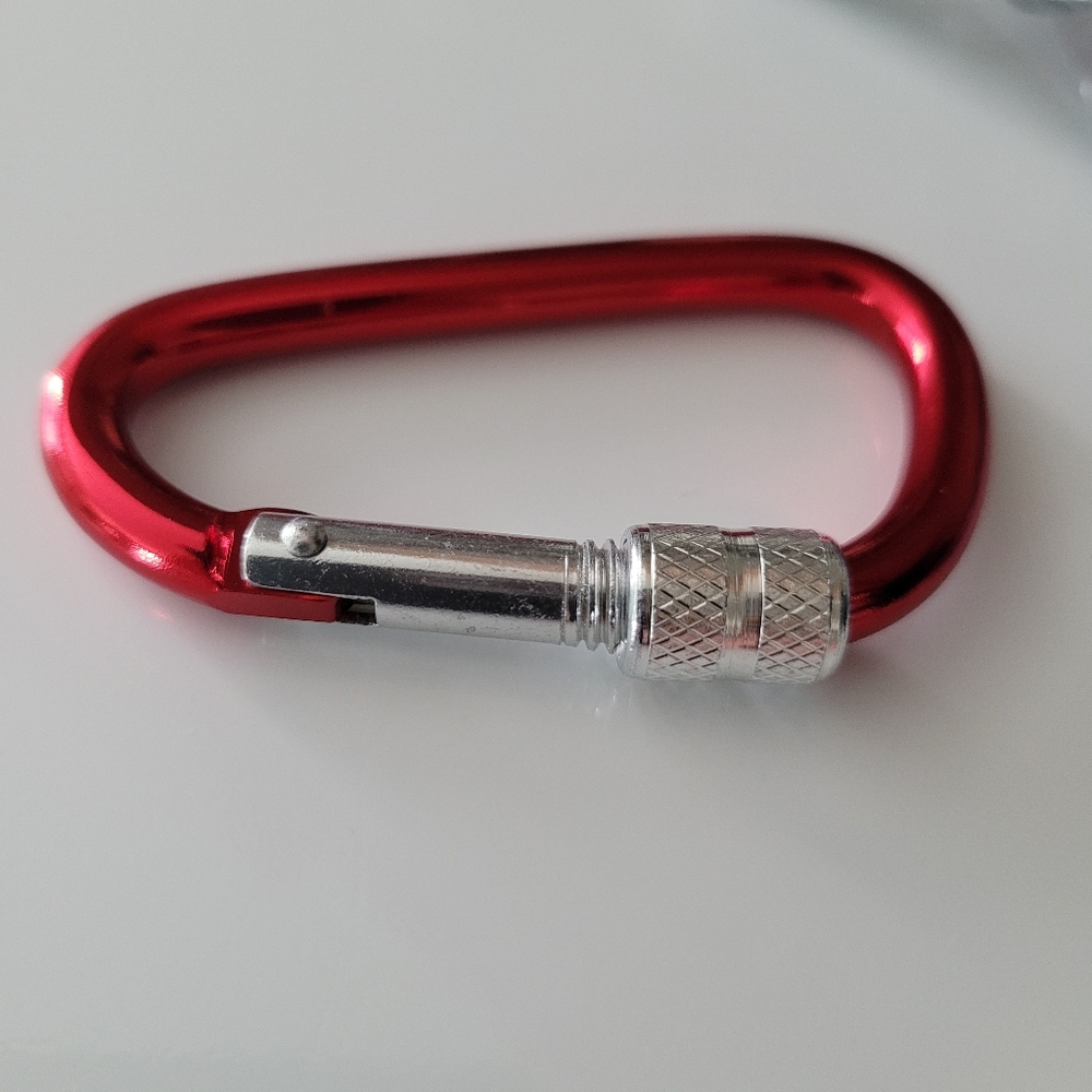 Locking Carabiner Clip D-Ring Spring Hook Keyring Red NEW Premium - Picture 7 of 7